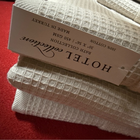 Hotel Collection Waffle Weave Turkish COTTON 3 Bath 2 Hand Towels Pumice Color - Picture 5 of 5